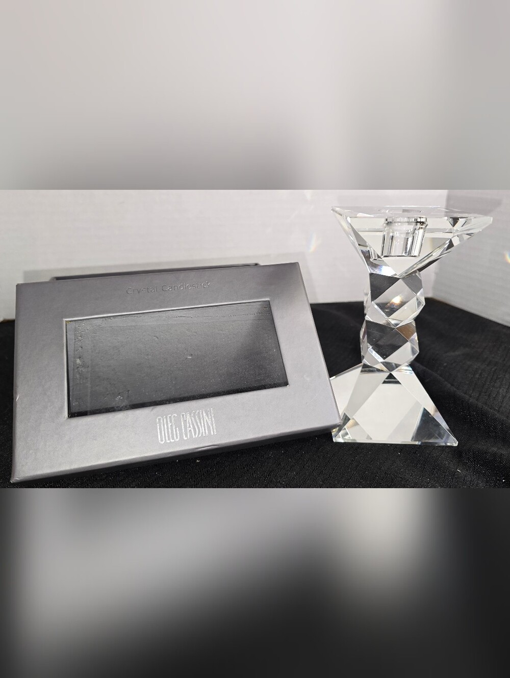 Oleg Cassini Crystal Candlestick Holder